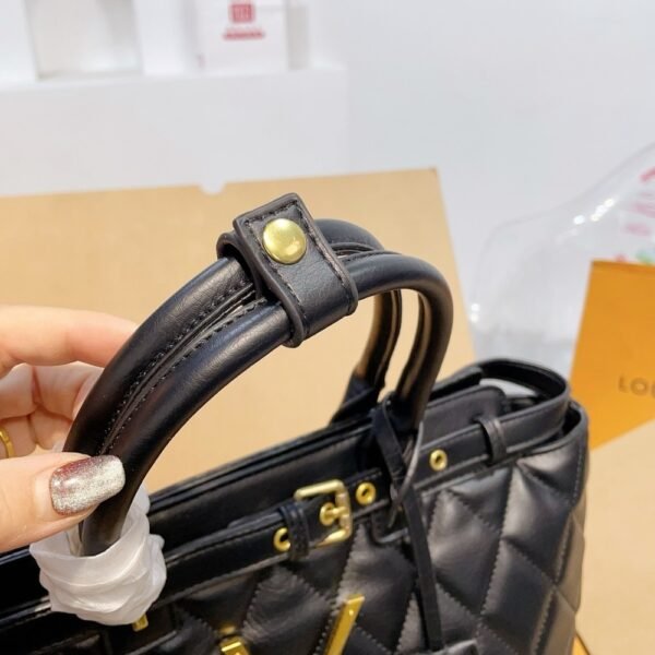 Saint Laurent Calfskin Leather Handbag Black 33Cm