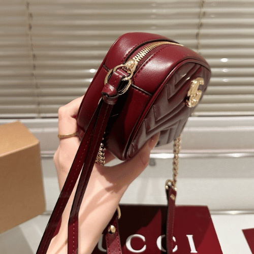 Gucci Gg Marmont Small Camera Bag Burgundy 9.4 Inches