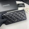 Chanel Quilted Classic Long Flap Wallet With Silver Hardware Black 7.6 Inches
