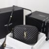 2-93 Saint Laurent Lou Camera Bag In Quilted Black Gold Leather 9 Inches 612544Dv7071000