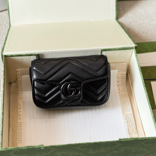 Gucci Gg Marmont Mini Belt Bag Black 6.5 Inches