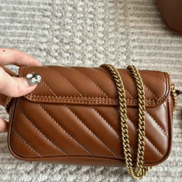 Gucci Gg Marmont Small Chain Shoulder Bag Brown 8.7 Inches