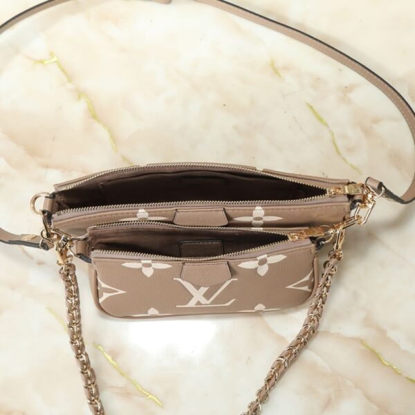 Louis Vuitton Multi Pochette Accessoires Monogram Empreinte Greige 9.8 Inches