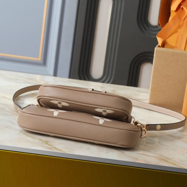 Louis Vuitton Multi Pochette Accessoires Monogram Empreinte Greige 9.8 Inches