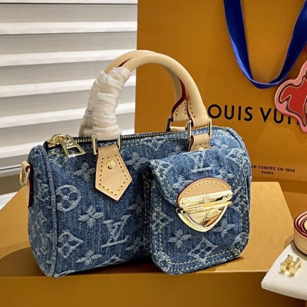 Louis Vuitton Nano Speedy Denim Blue 6.3 Inches M82950