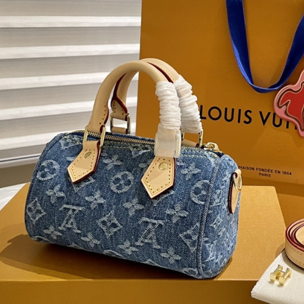 Louis Vuitton Nano Speedy Denim Blue 6.3 Inches M82950