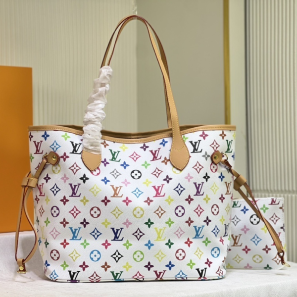 Louis Vuitton Neverfull MM Monogram Multicolore White 12.2 Inches M40156