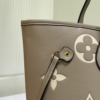 242-1.png Louis Vuitton Neverfull MM Empreinte Monogram Giant Khaki Cream 12.2 Inches M46329