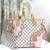 244 Louis Vuitton Neverfull MM Damier Azur Summer Trunks Pink 12.2 Inches M46329