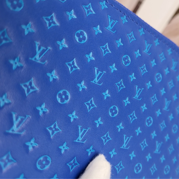 Louis Vuitton Zippy Round Long Wallet Nanogram Blue 7.7 Inches M82233