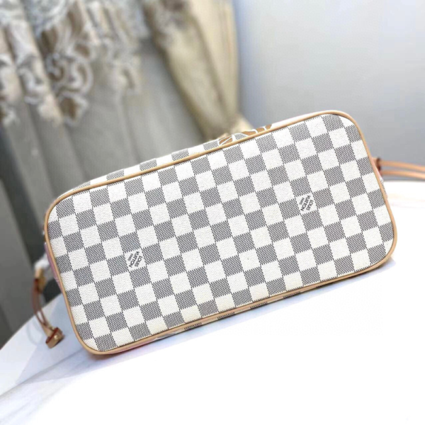 250 Louis Vuitton Neverfull MM Damier Azur Summer Trunks Pink 12.2 Inches M46329