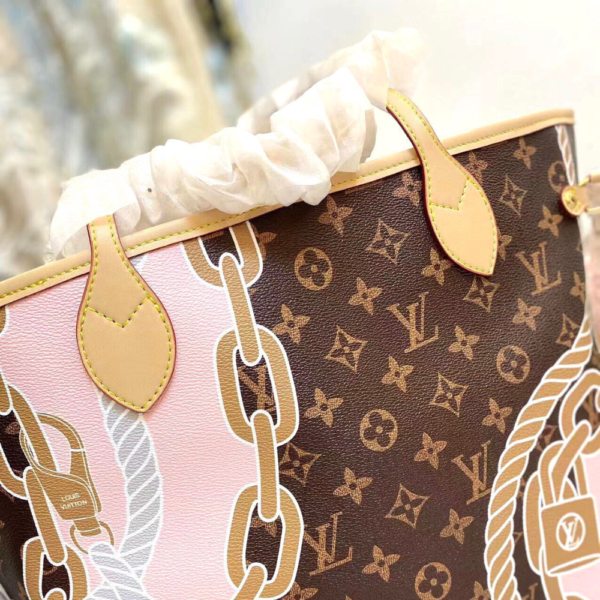 Louis Vuitton Neverfull MM Monogram Summer Trunks Pink 12.2 Inches M46329