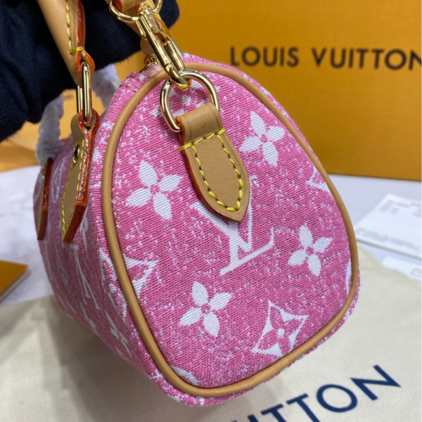 Louis Vuitton Nano Speedy Monogram Denim Pink 8.1 Inches M82951