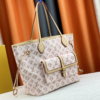 262-1 Louis Vuitton Neverfull MM Monogram Empreinte With Pouch Pocket Beige 12.2 Inches M20921