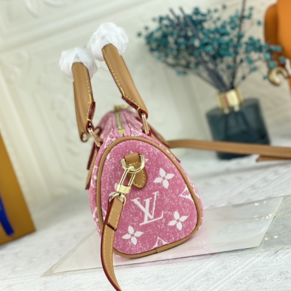 Louis Vuitton Nano Speedy Monogram Denim Pink 8.1 Inches M82951