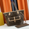 264-1 Louis Vuitton Neverfull MM Monogram Empreinte With Pouch Pocket Brown 12.2 Inches M20921