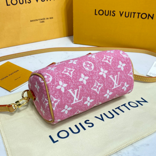 Louis Vuitton Nano Speedy Monogram Denim Pink 8.1 Inches M82951