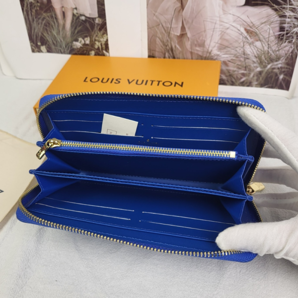 Louis Vuitton Zippy Round Long Wallet Nanogram Blue 7.7 Inches M82233