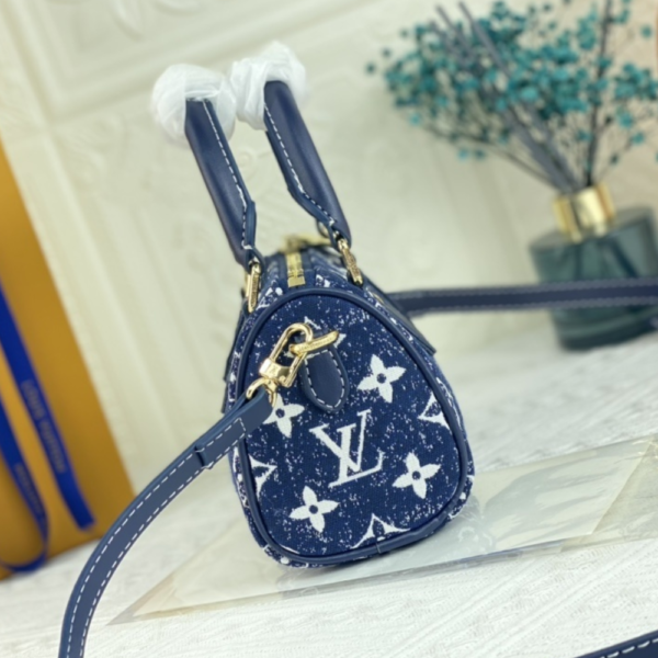 Louis Vuitton Nano Speedy Monogram Denim Blue 8.1 Inches M82950