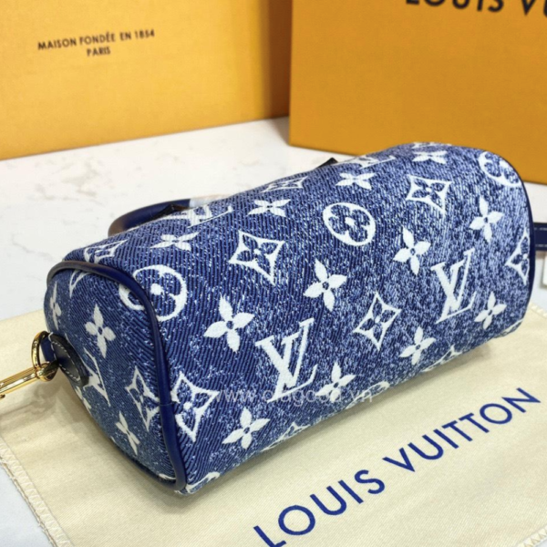 Louis Vuitton Nano Speedy Monogram Denim Blue 8.1 Inches M82950