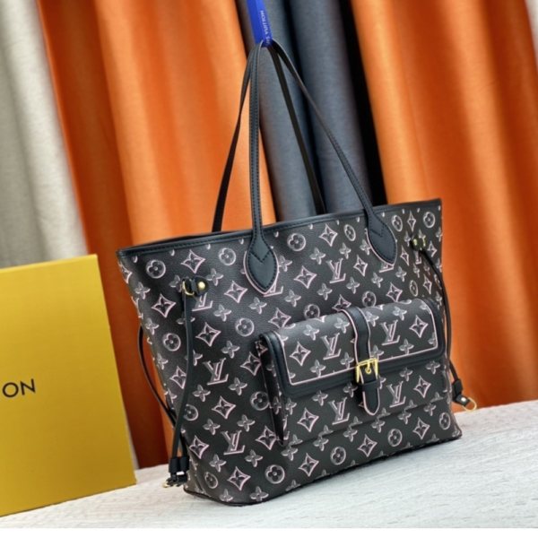 Louis Vuitton Neverfull MM Monogram Empreinte With Pouch Pocket Black 12.2 Inches M20921