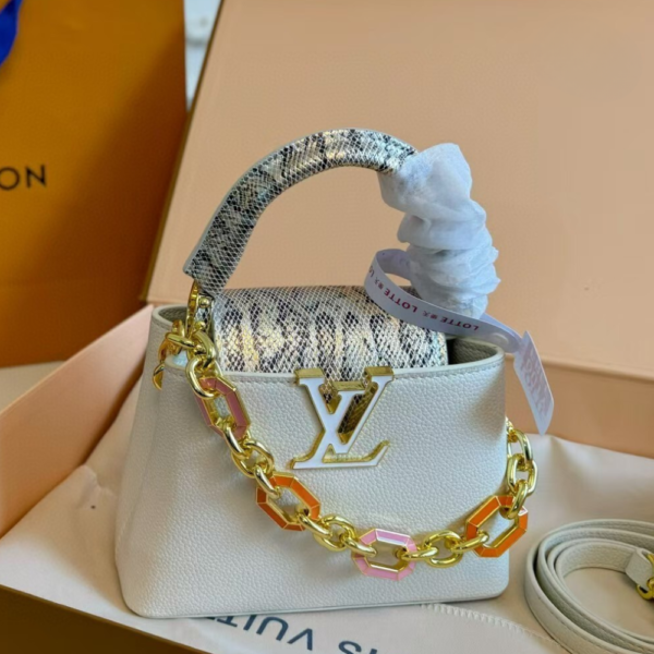 Louis Vuitton Capucines Nano White 7.9 Inches