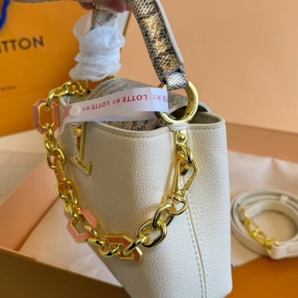 Louis Vuitton Capucines Nano White 7.9 Inches