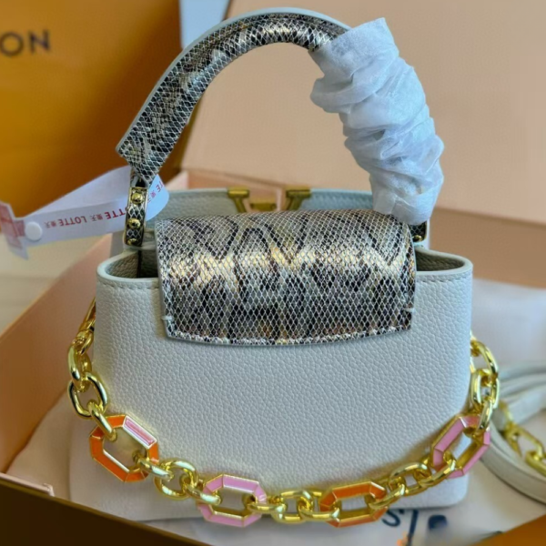 Louis Vuitton Capucines Nano White 7.9 Inches
