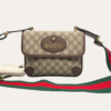 Gucci Neo Vintage GG Supreme Messenger Bag Brown Canvas Leather brown small