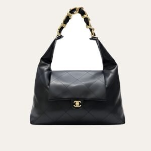 3-1-2.jpg Chanel Maxi Hobo Bag Black Leather 16.9 Inches AS5839 B22140 94305
