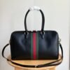 Gucci Borsetto Large Boston Bag Black Leather 15.2 Inches 866734 AAGIQ 1053