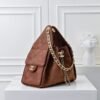 Chanel 25 Small Handbag Gold Tone Metal Brown 9.8 Inches