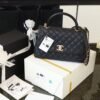 Chanel Large Flap Bag With Top Handle Black 11 Inches A92991