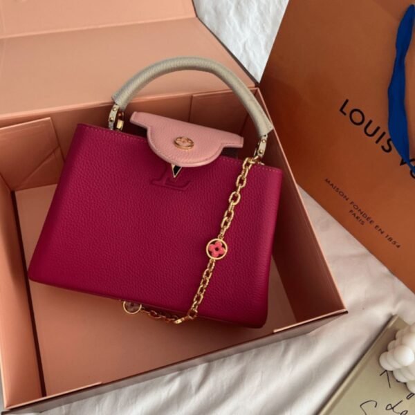 Louis Vuitton Capucines MM Bag Dark Pink 10.6 Inches M20845