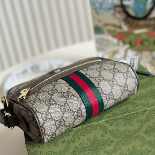 3-108 Gucci Ophidia Gg Mini Camera Bag Brown 6.3 Inches