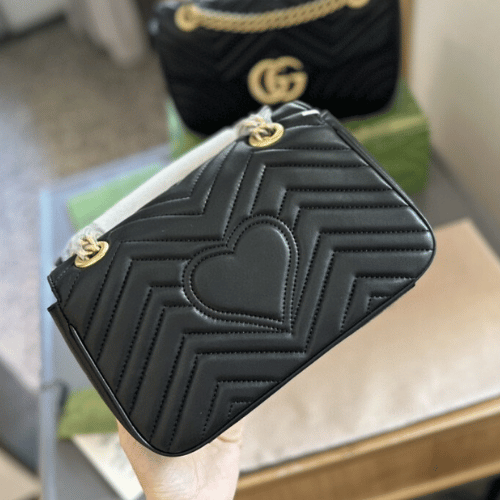 Gucci Gg Marmont Small Matelassé Shoulder Bag Black 9 Inches
