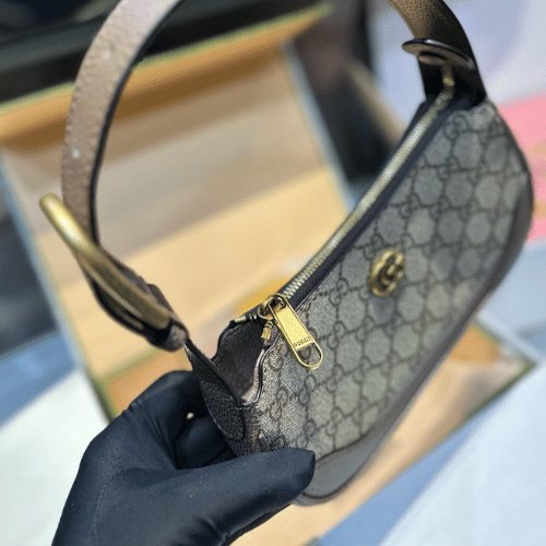 Gucci Tiger Head Gg Small Shoulder Bag Beige 8.6 Inches