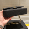 Chanel Medium Classic Handbag Grained And Gold Tone Metal Black 10.2 Inches A01113 Y01864 C3906