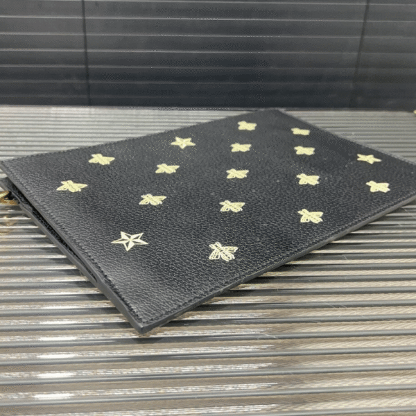 Gucci Bees & Stars Clutch Bag Black 11.4 Inches