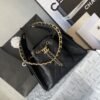 [Premium Quality] – Chanel 25 Small Handbag Grained And Gold Tone Metal Black 10.2 Inches As5293 B20304 94305