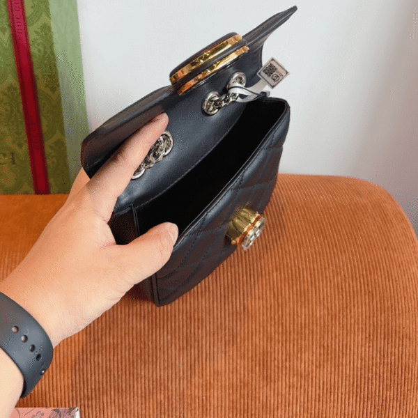 Gucci Gg Supreme Mini Camera Bag Black 6.7 Inches