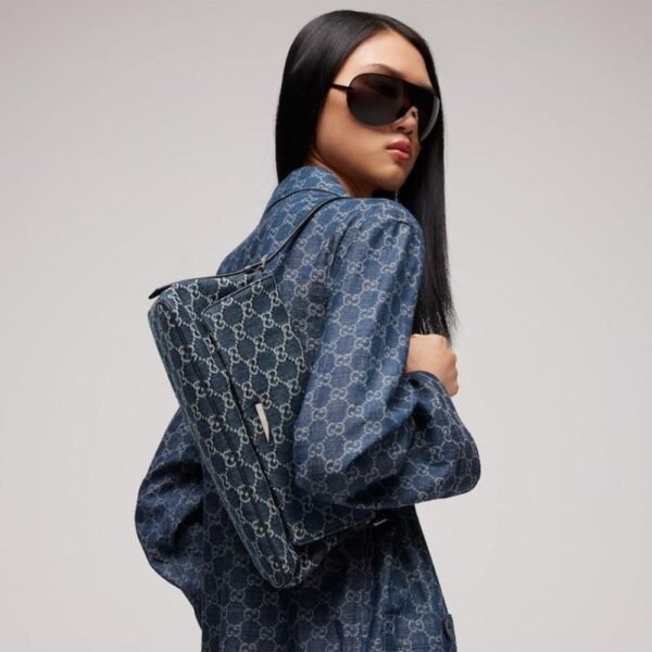 3-14-1.jpg Gucci Madison Medium Shoulder Bag GG Denim Dark Blue 12.2 Inches