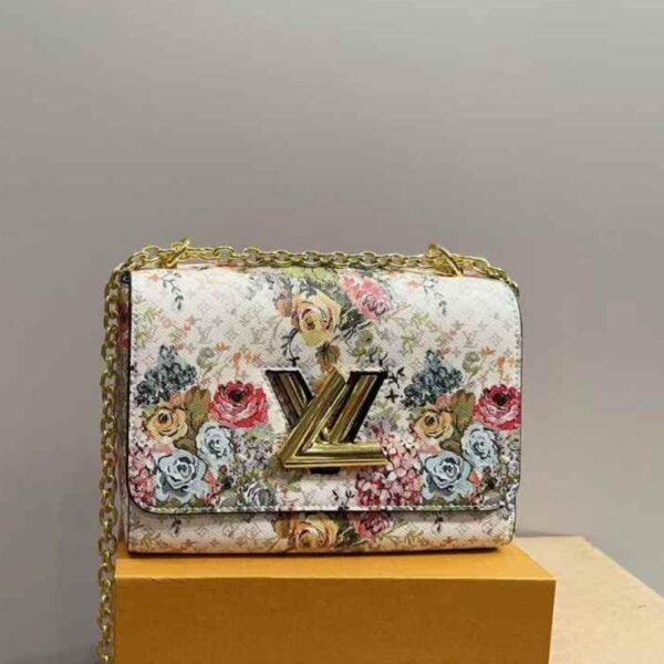3-14 Louis Vuitton Twist MM Epi Floral Beige 23Cm