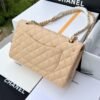 [Premium Quality] – Chanel Classic Grain Gold Hardware Handbag Beige 9.8 Inches A01112