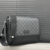 Gucci Gg Embossed Messenger Bag Black 9 Inches