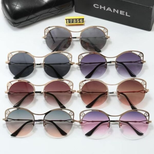 Chanel Cutout Round Sunglasses Brown