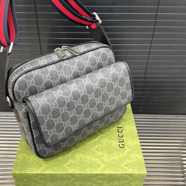 Gucci Ophidia Gg Supreme Messenger Bag Grey 9 Inches