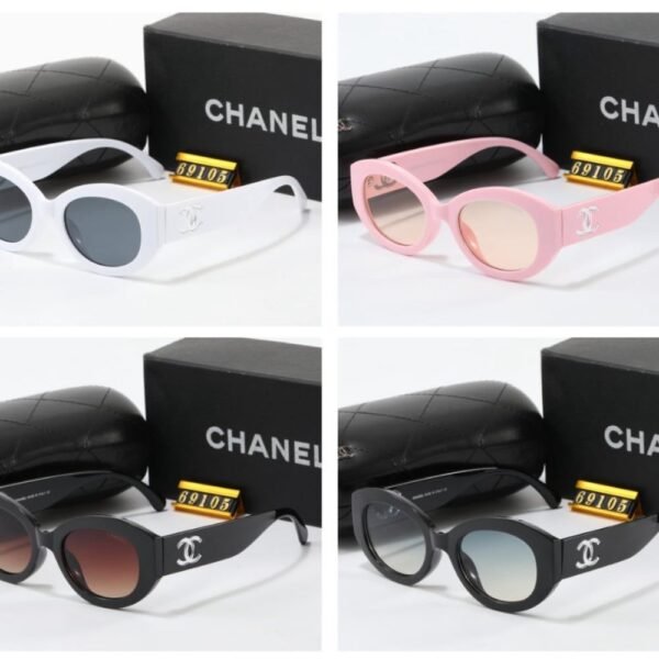 Chanel Oval Sunglasses Acetate And Nylon White