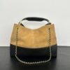 [Premium Quality] Chanel Shopping Bag Shiny And Gold Tone Metal Beige Black 14.2 Inches As5657 B20827 U1536