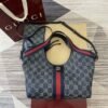 [Premium Quality] Gucci Giglio Small Tote Bag Blue And White Gg Denim 9.8 Inches 860845 Fafrw 8864